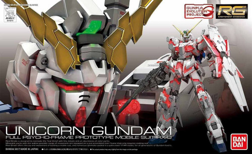 Bandai 2370362 Real Grade#25 Unicorn Gundam Full Psycho-Frame Prototype Mobile Suit RX-0 "Gundam UC"