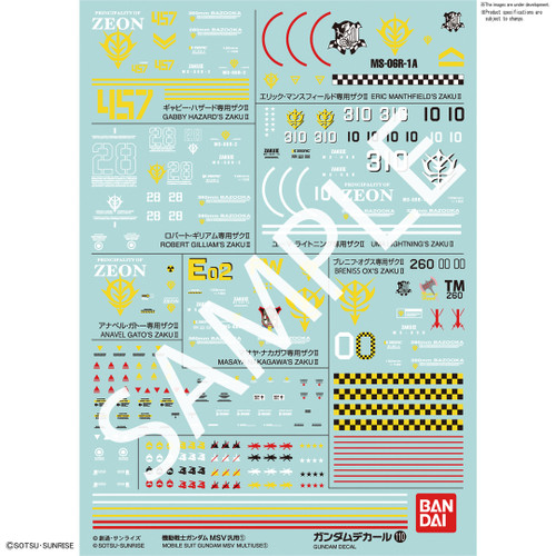 (SO) 221290 GUNDAM DECAL No.110 Multi-Use "Mobile Suit Gundam MSV"  Bandai Decals