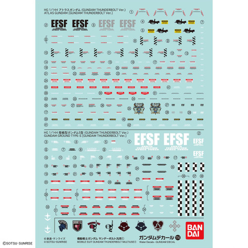 BAN2407625 GUNDAM DECAL No.114 Multi-Use  "GUNDAM THUNDERBOLT Bandai Decals