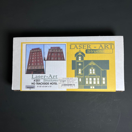 (D)  Trackside Hotel Backdrop - Laser-Art -- Kit - 5-3/4 x 2-3/4 x 13"  14.6 x 7 x 33cm