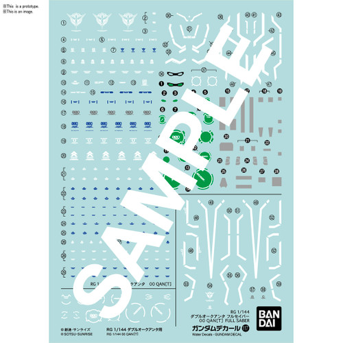 BAN224916 Gundam Decal 117 RG 1/144 OO Qan[T] "Gundam 00" Bandai Decals