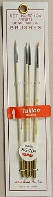 ABSRG104  Golden Taklon Detail Brush Set 4 Sizes
