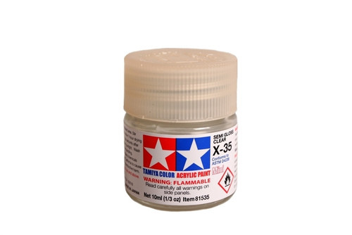 Tamiya 81535  Acrylic Mini X35 Clear model paint 10 ml bottle at MRS Hobby Shop Sandy, Utah