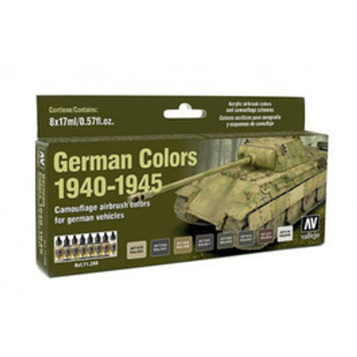 VLJ71206  German Vehicle Camouflage Colors 1940-1945 Model Air Paint Set (8 Colors)
