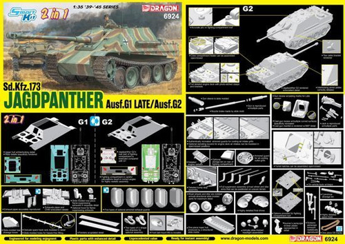 DML6924 Jagdpanther Ausf G1 Late Production/Ausf G2 Tank (2 in 1) 1/35