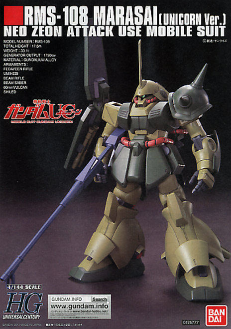 BAN2171252 Bandai HGUC 1/144 #138 Marasai (Unicorn Version) "Gundam UC"