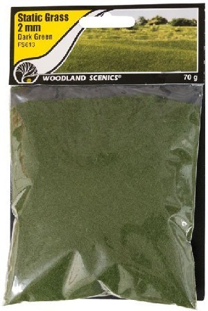 WOOFS613  Static Grass, Dark Green 2mm
