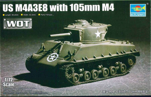 07168 US M4A3E8 w/105mm M4  1/72 - Trumpeter