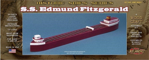 (D) 7001 SS Edmund Fitzgerald Great Lakes Freighter (12"L) (Basswood Kit)