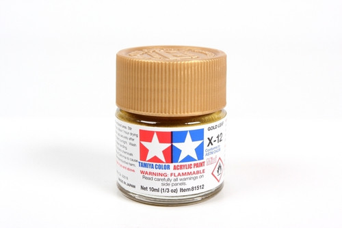 Tamiya 81512  Acrylic Mini X12  Gold Leaf 10 ml bottle