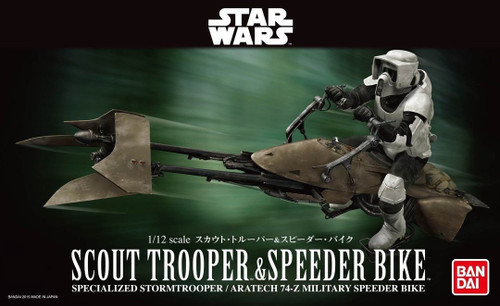 BAN2439795 Bandai Star Wars Character Line 1/12 Scout Trooper & Speeder Bike