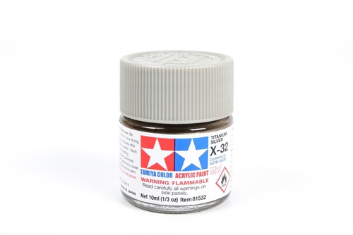 Tamiya 81532  Acrylic Mini X32 Titanium Silver 10 ml model paint