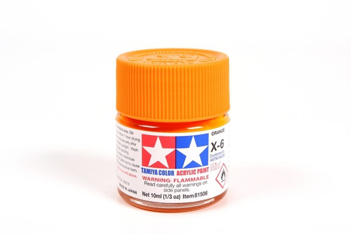 Tamiya 81506  Acrylic Mini X6  Orange 10 ml bottle at MRS Hobby Shop Sandy, UT