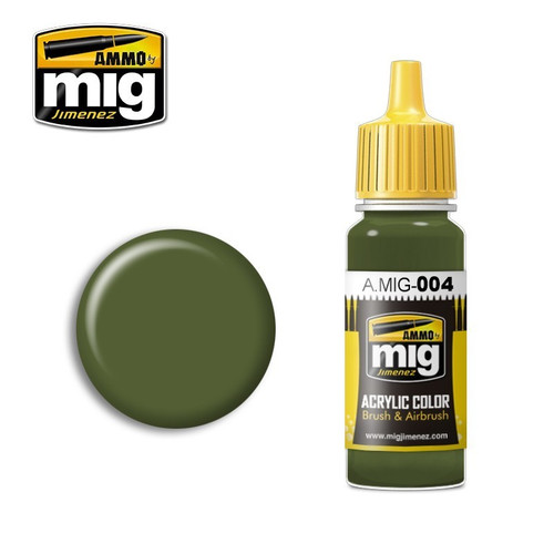AMM0004 AMMO by Mig Acrylic Color - RAL6011B Reseda Green (17ml bottle)