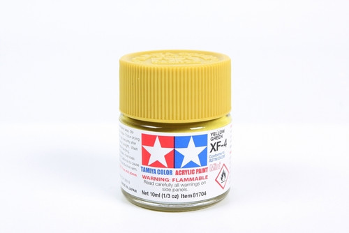 Tamiya 81704 Acrylic Mini XF4, Yellow Green model paint 10 ml bottle