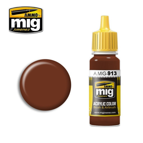 AMM0913 AMMO by Mig Acrylic Color - Red Brown Base (17ml bottle)