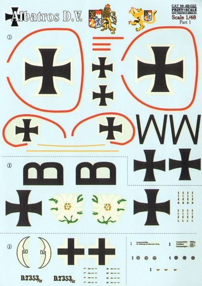 48022 Decal -Albatros D.V. Part 1