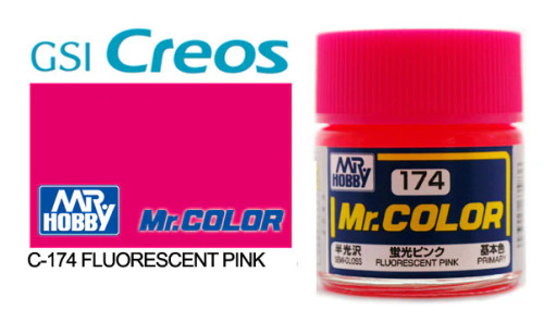 GNZC174 Semi Gloss Fluorescent Pink 10ml , GSI Mr. Color