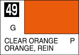 GNZC49 Mr. Color 49 - Clear Orange (Gloss/Primary) 10ml , GSI Mr. Color