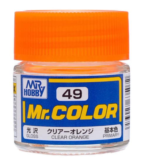 GNZC49 Mr. Color 49 - Clear Orange (Gloss/Primary) 10ml , GSI Mr. Color