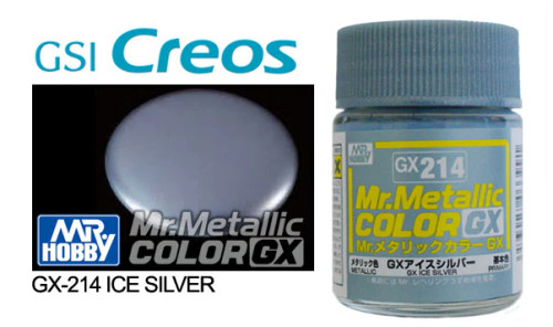 GNZGX214 Metallic Ice Silver 18ml , GSI Mr Color GX