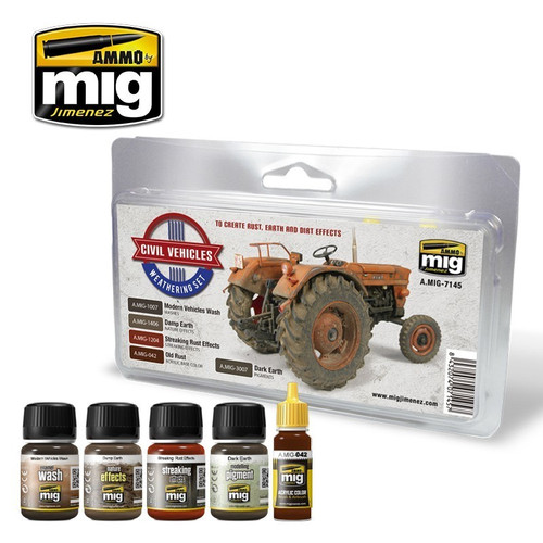 AMM7145 AMMO by Mig - Civil Vehicles Weathering Set AMM7145 AMMO by Mig - Civil Vehicles Weathering Set
