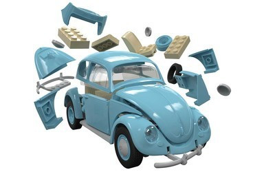 ARXJ6015 Airfix QUICK BUILD Light Blue Volkswagen VW Beetle Plastic Model Kit
