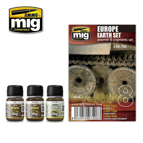 AMM7408 AMMO by Mig - Europe Earth Enamel & Pigment Set