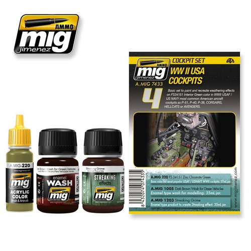 AMM7433 AMMO by Mig - Cockpit Set: WW2 USA Cockpits
