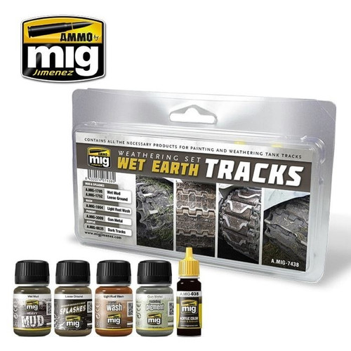 AMM7438 AMMO by Mig Weathering Set for Tracks - Wet Earth