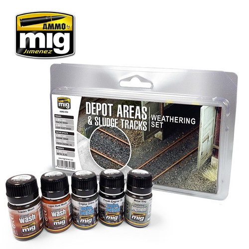 AMM7470 AMMO by Mig Weathering Set - Depot Areas & Sludge Tracks