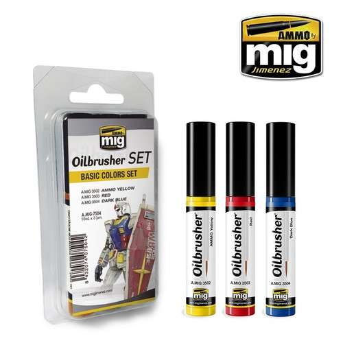AMM7504 AMMO by Mig Oilbrusher Set - Basic Colors