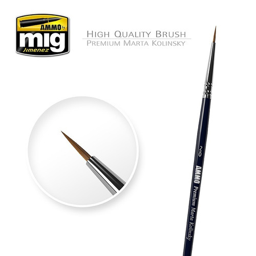 AMM8601 AMMO by Mig - 2/0 Premium Marta Kolinsky Round Brush