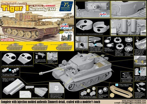 DML6947 Sd.Kfz.181 Tiger I Late with Zimmerit Normandy 1944 1/35