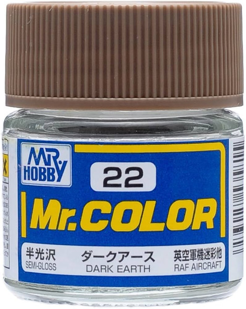 GNZC22 Mr. Color 22 - Dark Earth (Semi-Gloss/Aircraft) 10ml , GSI Mr. Color