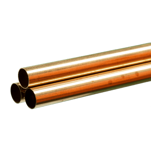 9119 .014" Thick Round Brass Tube - Measures 36" Long -- 9/16" Diameter