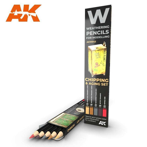AKI10042  Weathering Pencils: Chipping & Aging Set (5 Colors)