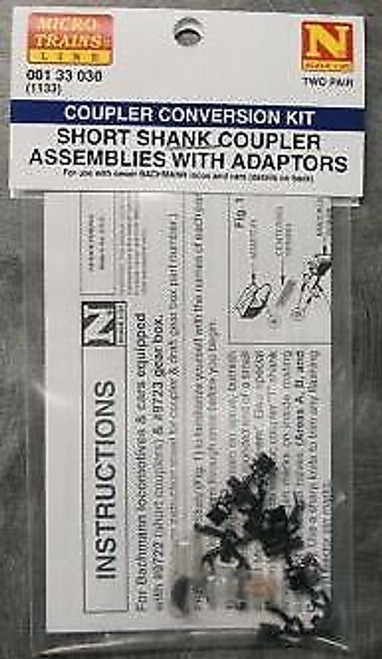 MTL00133030 N scale Bachmann Short Cplr Conv. (1133) (2pr) MTL00133030 N scale Bachmann Short Cplr Conv. (1133) (2pr)