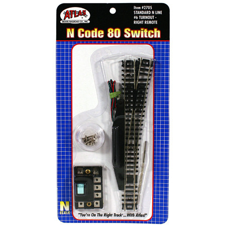 2705 Code 80 #6 Switch Remote Right Hand Black N scale