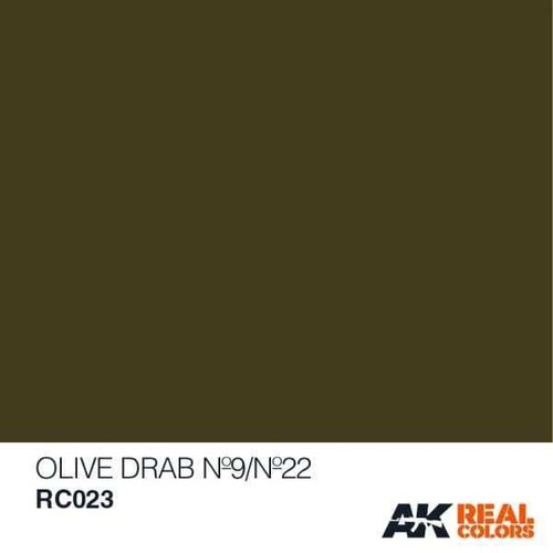 AKIRC23 Real Colors  Olive Drab Nº9 / Nº22 Acrylic Lacquer Paint 10ml Bottle AKIRC23 Real Colors  Olive Drab Nº9 / Nº22 Acrylic Lacquer Paint 10ml Bottle
