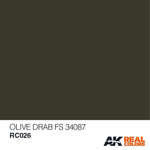 AKIRC26 Real Colors  Olive Drab FS34087 Acrylic Lacquer Paint 10ml Bottle AKIRC26 Real Colors  Olive Drab FS34087 Acrylic Lacquer Paint 10ml Bottle