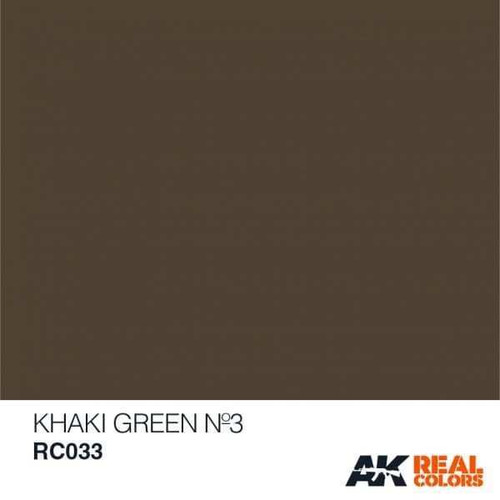 RC33 Real Colors  Khaki Green Nº3 Acrylic Lacquer Paint 10ml Bottle