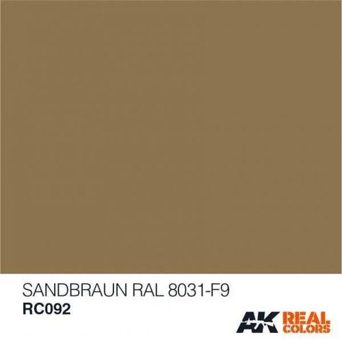 (D) AK Interactive RC092 Real Colors Sandbraun RAL 8031-F9 model paint 10ml at MRS Hobby Shop Sandy, Utah, 84070