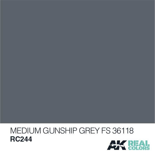 AKIRC244 Real Colors  Medium Gunship Grey FS36118 Acrylic Lacquer Paint 10ml Bottle