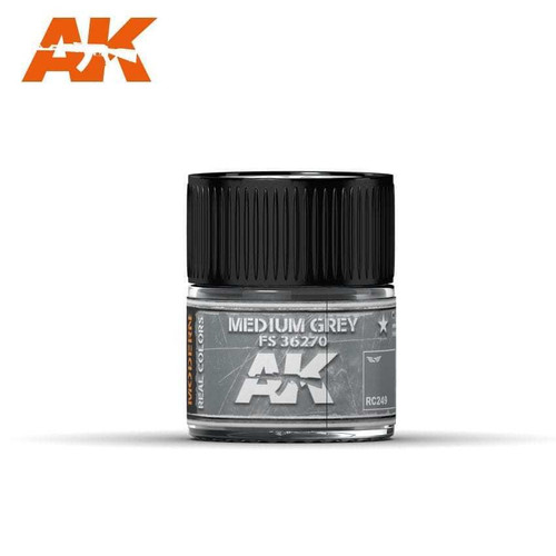 AKIRC249 Real Colors  Medium Grey FS 36270 Acrylic Lacquer Paint 10ml Bottle