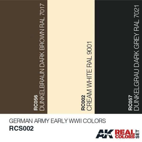 RCS2 Real Colors  German Army Early WWII Acrylic Lacquer Paint Set (3) 10ml Bottles RCS2 Real Colors  German Army Early WWII Acrylic Lacquer Paint Set (3) 10ml Bottles