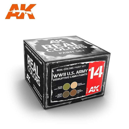 RCS14 Real Colors  WWII US Army Disruptive Camo Acrylic Lacquer Paint Set (4) 10ml Bottles RCS14 Real Colors  WWII US Army Disruptive Camo Acrylic Lacquer Paint Set (4) 10ml Bottles