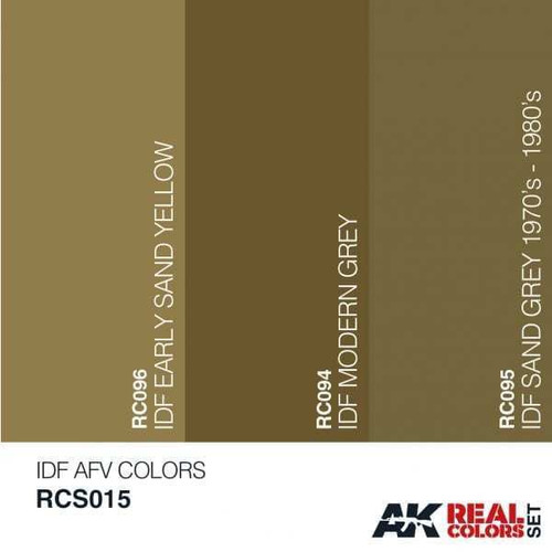 RCS15 Real Colors  IDF AFV Acrylic Lacquer Paint Set (3) 10ml Bottles RCS15 Real Colors  IDF AFV Acrylic Lacquer Paint Set (3) 10ml Bottles