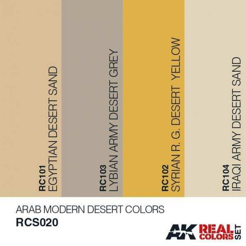 RCS20 Real Colors  Arab Armor Desert Colors Acrylic Lacquer Paint Set (4) 10ml Bottles RCS20 Real Colors  Arab Armor Desert Colors Acrylic Lacquer Paint Set (4) 10ml Bottles