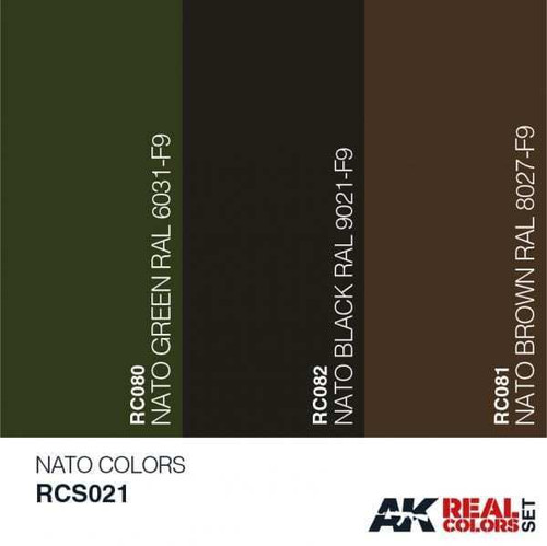 RCS21 Real Colors  NATO Colors Acrylic Lacquer Paint Set (3) 10ml Bottles RCS21 Real Colors  NATO Colors Acrylic Lacquer Paint Set (3) 10ml Bottles